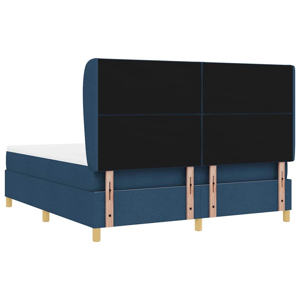 Κρεβάτι με ελατήρια με μαξιλάρι Μπλε 200 x 180 cm ύφασμα - Pakobazaar
