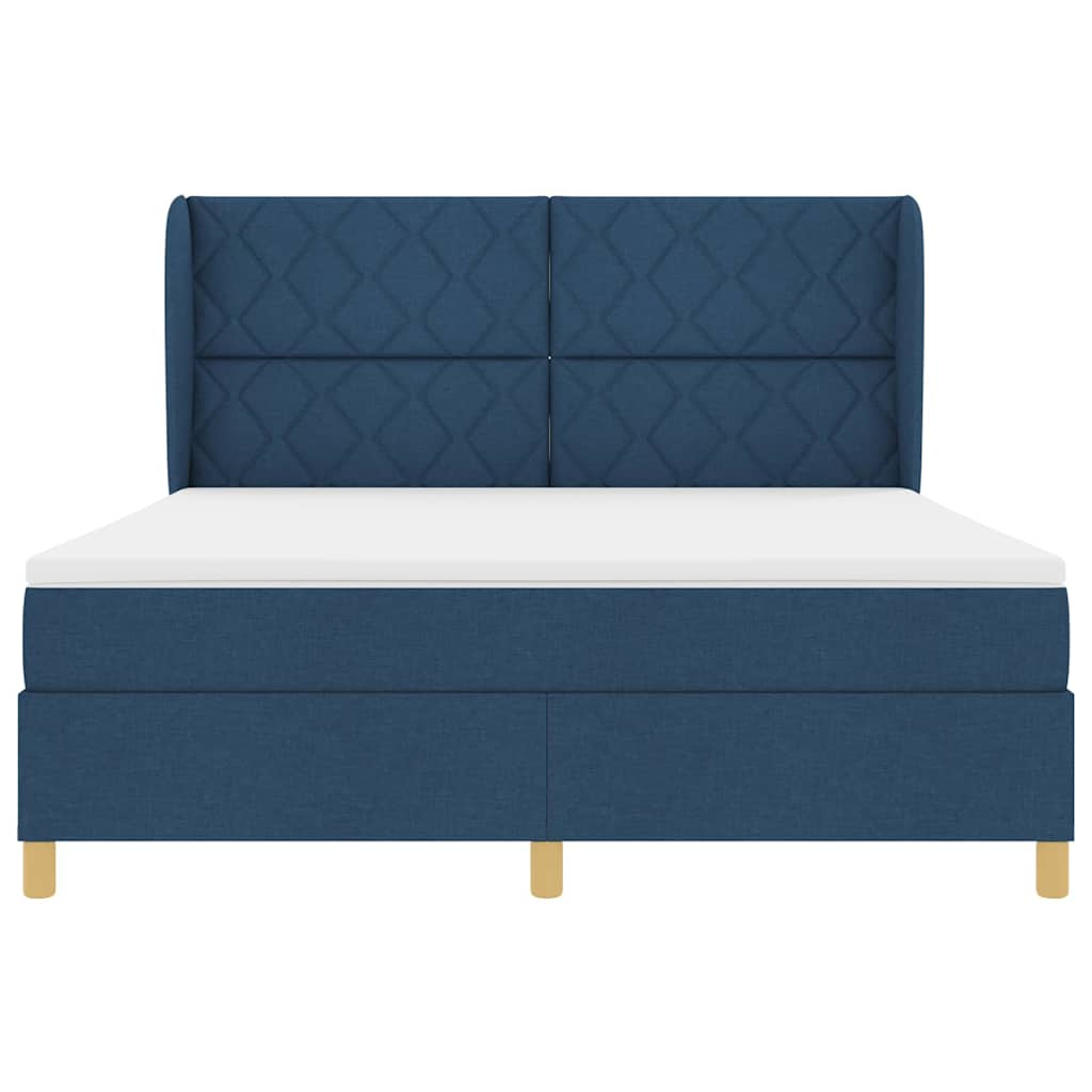 Κρεβάτι με ελατήρια με μαξιλάρι Μπλε 200 x 180 cm ύφασμα - Pakobazaar