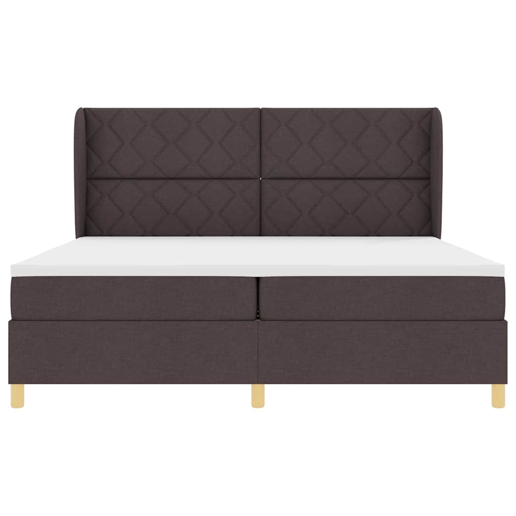 Κρεβάτι με Ελατήρια και Στρώμα Σκούρο Γκρι 90x190 εκ Υφασμάτινο - Pakobazaar