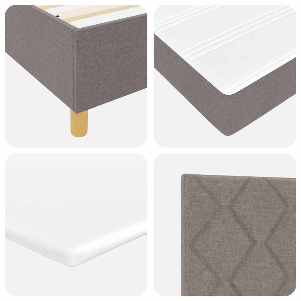 Κρεβάτι με ελατήρια με κεφαλάρι Taupe 200 x 200 cm ύφασμα