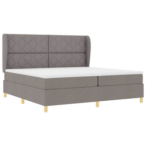 Κρεβάτι με ελατήρια με κεφαλάρι Taupe 200 x 200 cm ύφασμα