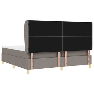 Κρεβάτι με ελατήρια με κεφαλάρι Taupe 200 x 200 cm ύφασμα