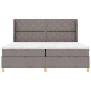 Κρεβάτι με ελατήρια με κεφαλάρι Taupe 200 x 200 cm ύφασμα