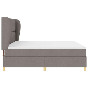 Κρεβάτι με ελατήρια με κεφαλάρι Taupe 200 x 200 cm ύφασμα