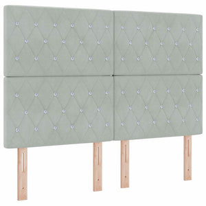 Κρεβάτι με ελατήρια Ανοιχτό γκρι 200 x 140 cm Βελούδο
