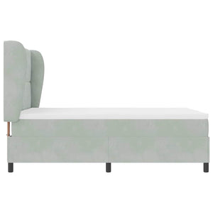 Κρεβάτι με ελατήρια Ανοιχτό γκρι 200 x 140 cm Βελούδο