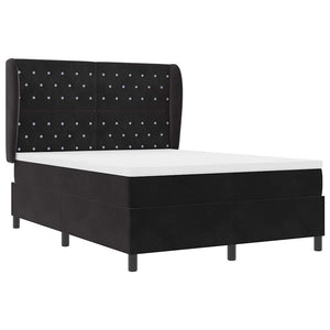 Κρεβάτι με ελατήρια με στρώμα Μαύρο 200 x 140 cm Βελούδο - Pakobazaar