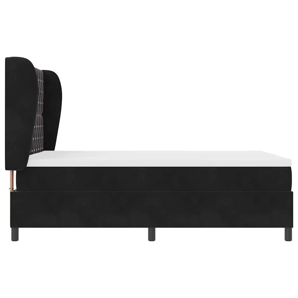 Κρεβάτι με ελατήρια με στρώμα Μαύρο 200 x 140 cm Βελούδο - Pakobazaar