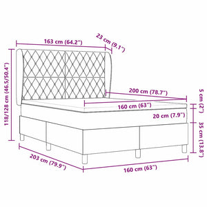 Κρεβάτι με ελατήρια με στρώμα Ροζ 200 x 160 εκατοστά Βελούδο - Pakobazaar