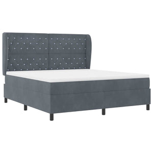 Κρεβάτι με ελατήρια Σκούρο Γκρι 200 x 180 cm Βελούδο - Pakobazaar