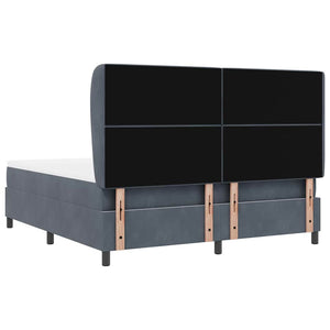 Κρεβάτι με ελατήρια Σκούρο Γκρι 200 x 180 cm Βελούδο - Pakobazaar
