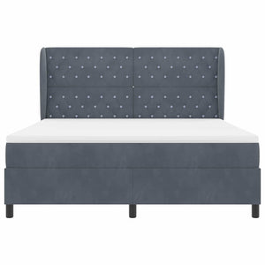 Κρεβάτι με ελατήρια Σκούρο Γκρι 200 x 180 cm Βελούδο - Pakobazaar