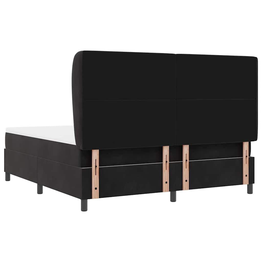 Κρεβάτι με ελατήρια με στρώμα Μαύρο 200 x 180 cm Βελούδο - Pakobazaar