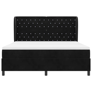 Κρεβάτι με ελατήρια με στρώμα Μαύρο 200 x 180 cm Βελούδο - Pakobazaar