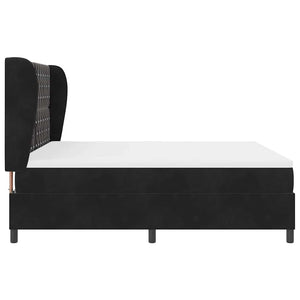 Κρεβάτι με ελατήρια με στρώμα Μαύρο 200 x 180 cm Βελούδο - Pakobazaar