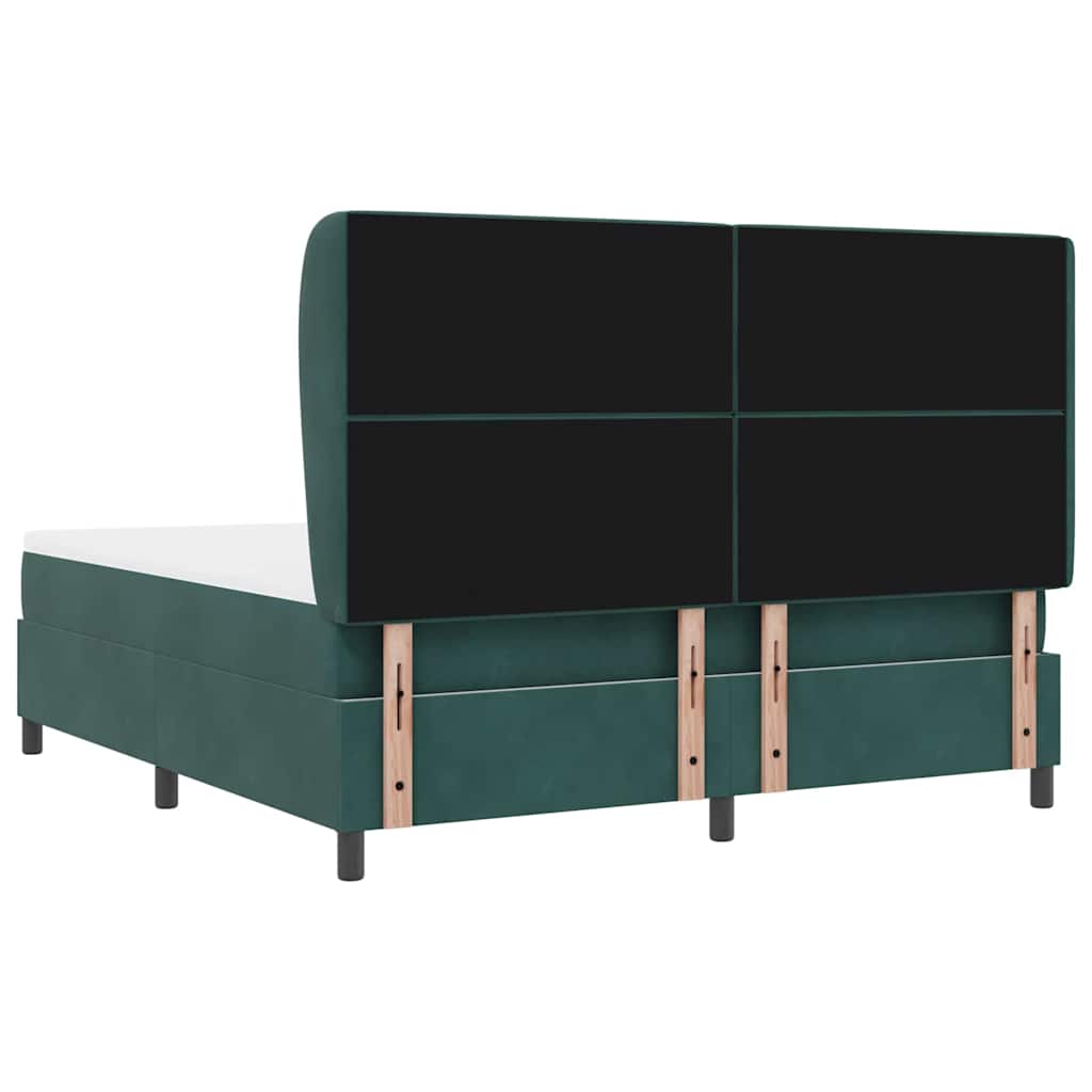 Κρεβάτι με ελατήρια Σκούρο Πράσινο 200 x 180 cm Βελούδο - Pakobazaar