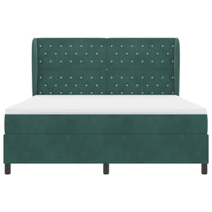 Κρεβάτι με ελατήρια Σκούρο Πράσινο 200 x 180 cm Βελούδο - Pakobazaar