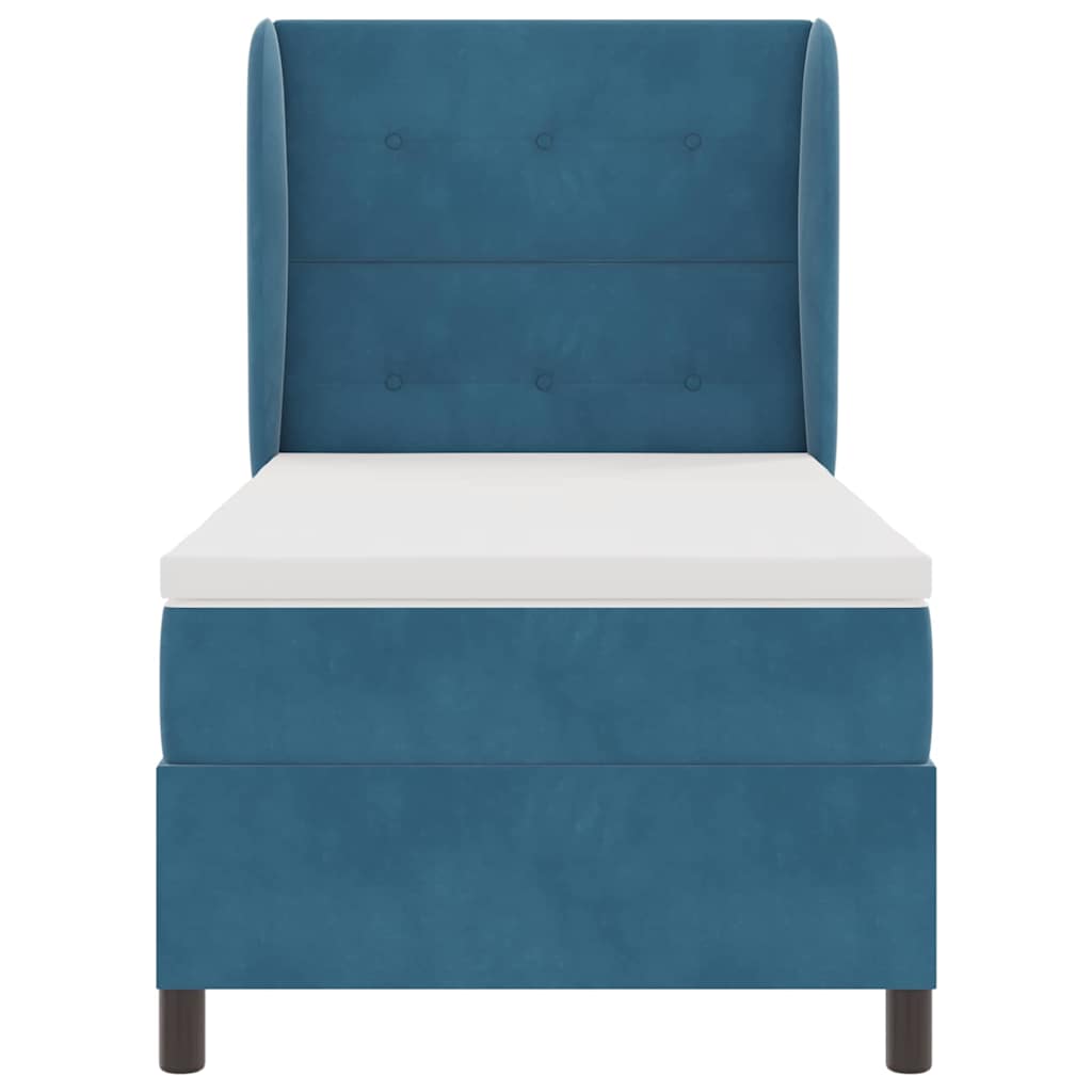 Κρεβάτι με ελατήρια Σκούρο Μπλε 190 x 90 cm Πολυεστέρας - Pakobazaar