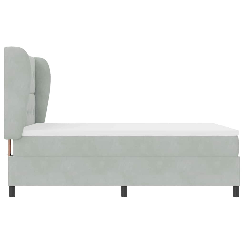 Κρεβάτι με ελατήρια Ανοιχτό γκρι 200 x 140 cm Πολυεστέρας - Pakobazaar