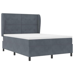 Κρεβάτι με ελατήρια Σκούρο Γκρι 200 x 140 cm Πολυεστέρας - Pakobazaar
