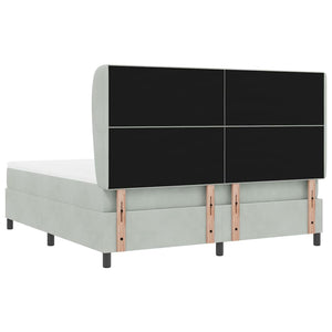 Κρεβάτι με ελατήρια Ανοιχτό γκρι 200 x 180 cm Πολυεστέρας - Pakobazaar