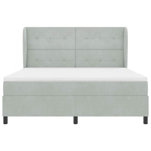 Κρεβάτι με ελατήρια Ανοιχτό γκρι 200 x 180 cm Πολυεστέρας - Pakobazaar
