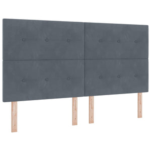 Κρεβάτι με ελατήρια Σκούρο Γκρι 200 x 180 cm Πολυεστέρας - Pakobazaar