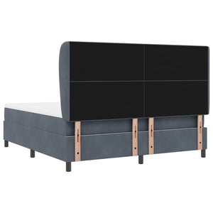 Κρεβάτι με ελατήρια Σκούρο Γκρι 200 x 180 cm Πολυεστέρας - Pakobazaar