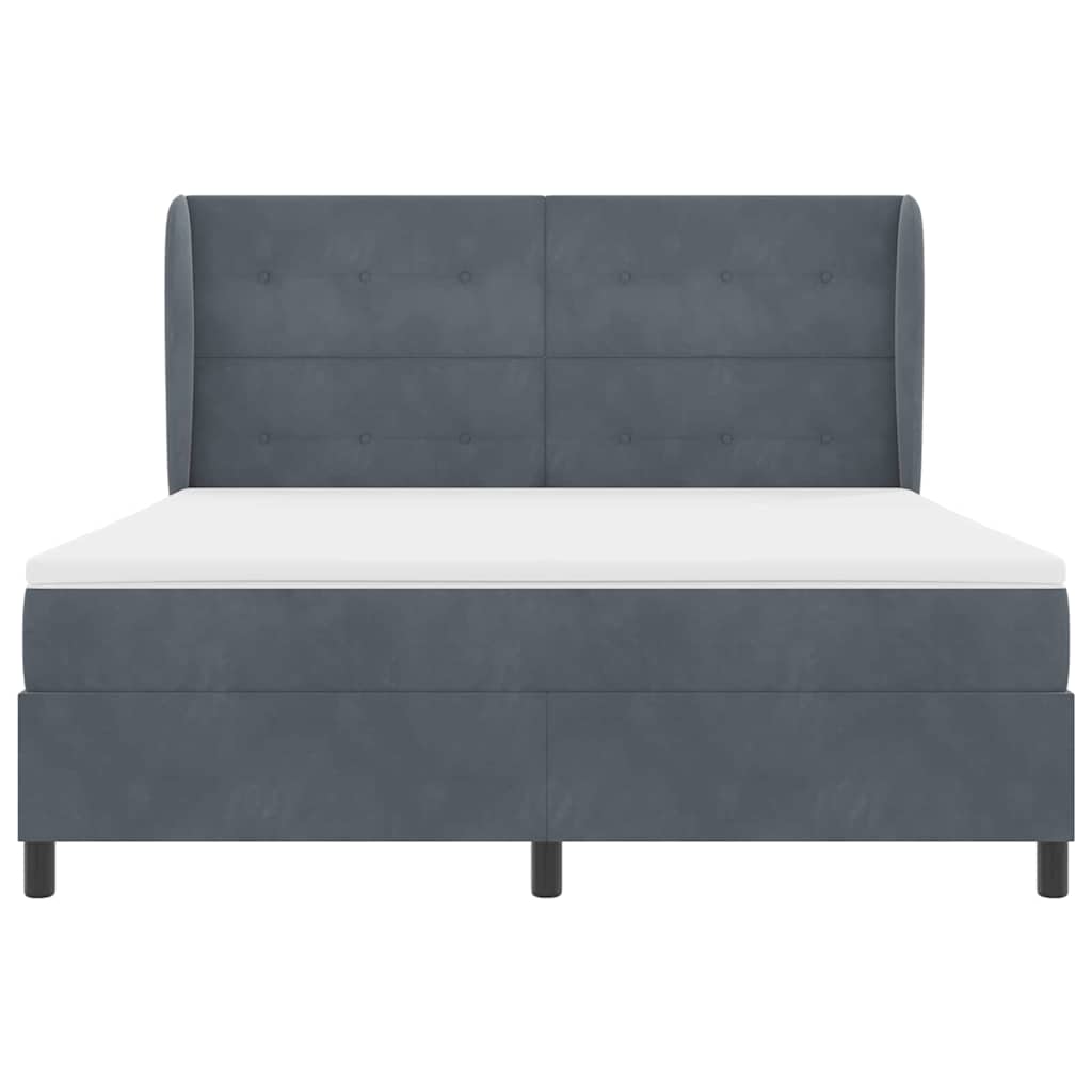 Κρεβάτι με ελατήρια Σκούρο Γκρι 200 x 180 cm Πολυεστέρας - Pakobazaar