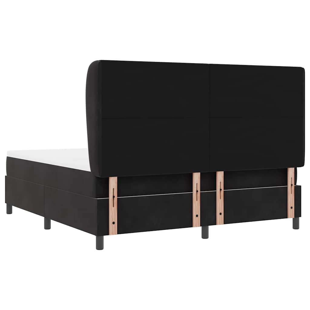 Κρεβάτι με ελατήρια με στρώμα Μαύρο 200 x 180 cm Πολυεστέρας - Pakobazaar