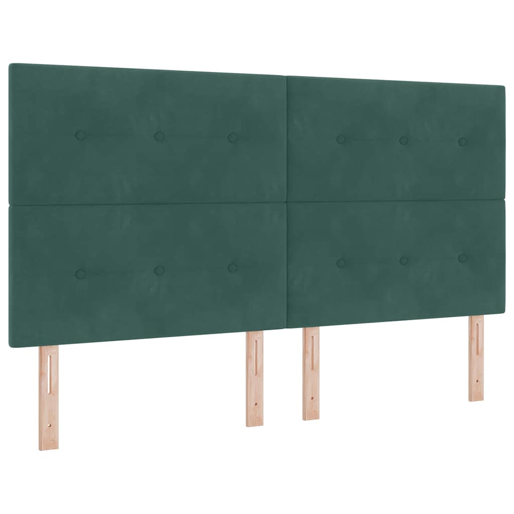 Κρεβάτι με ελατήρια Σκούρο Πράσινο 200 x 180 cm Βελούδο - Pakobazaar