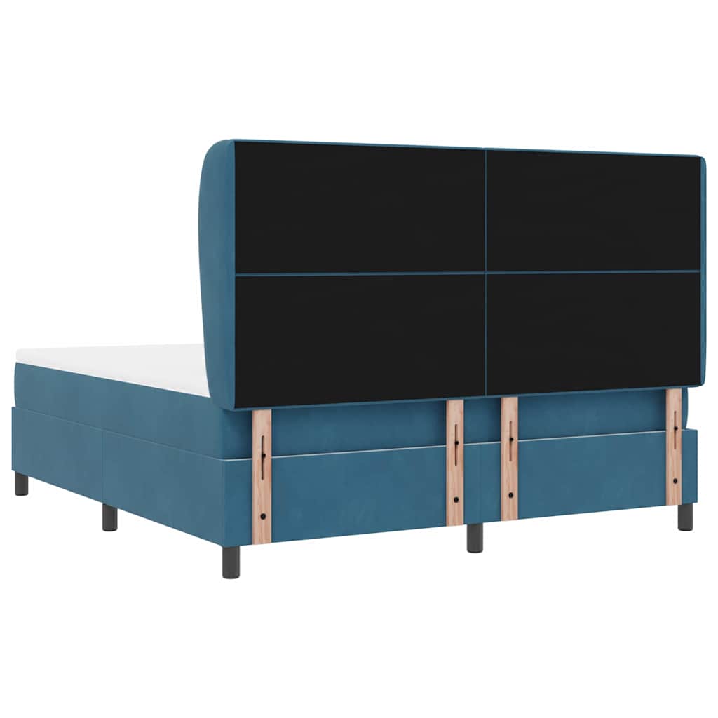 Κρεβάτι με ελατήρια Σκούρο Μπλε 200 x 180 cm Βελούδο