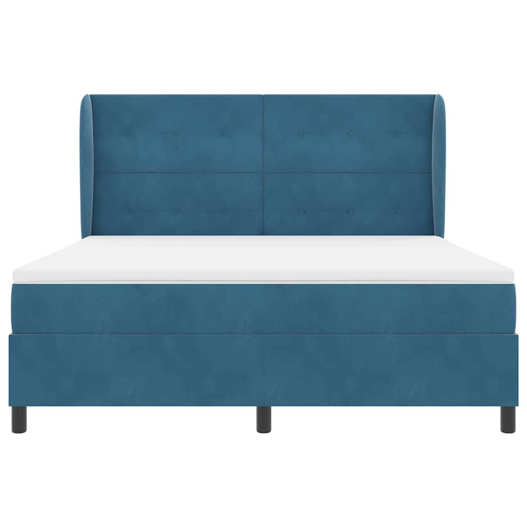 Κρεβάτι με ελατήρια Σκούρο Μπλε 200 x 180 cm Βελούδο