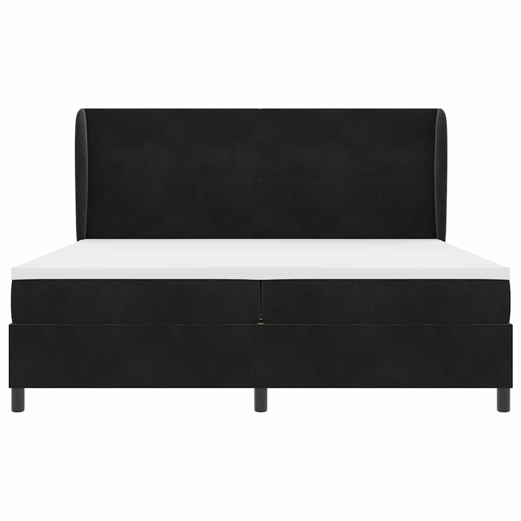 Κρεβάτι με ελατήρια με στρώμα Μαύρο 200 x 200 cm Πολυεστέρας - Pakobazaar