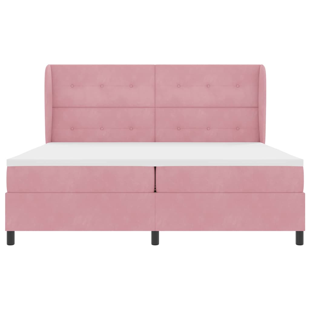 Κρεβάτι με ελατήρια με στρώμα Ροζ 200 x 200 cm Πολυεστέρας - Pakobazaar