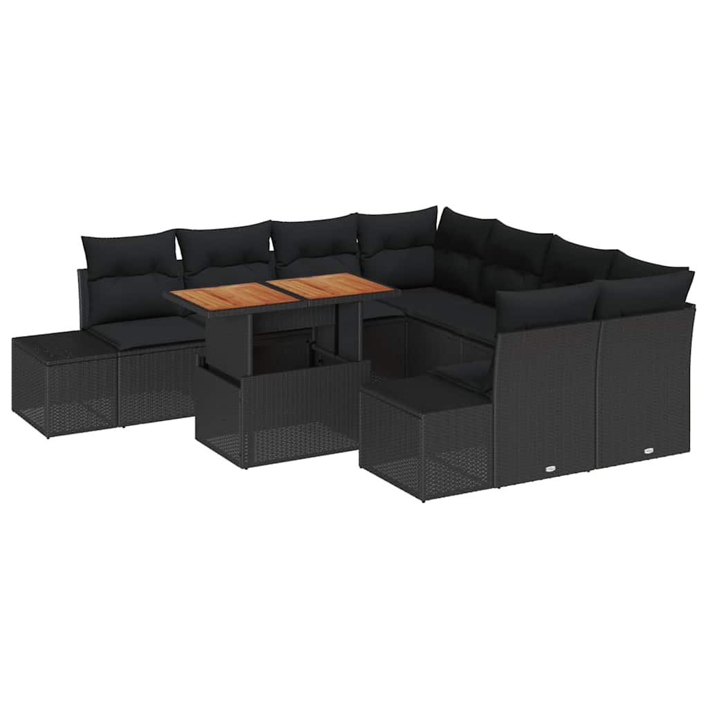 Σέτ φαγητού για κήπο με μαξιλάρι 9 pcs Μαύρο και Καφέ - Pakobazaar
