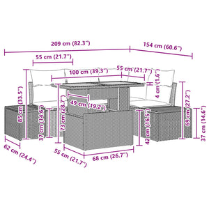 Σέτ φαγητού για κήπο με μαξιλάρι 5 pcs Μαύρο και Γαλαζοπράσινο - Pakobazaar
