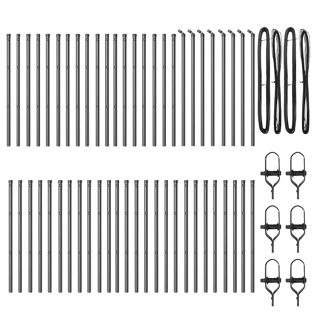 Στύλος Περιφράξεων 52 pcs Γκρι 3,2 x 3,2 x 120 εκ