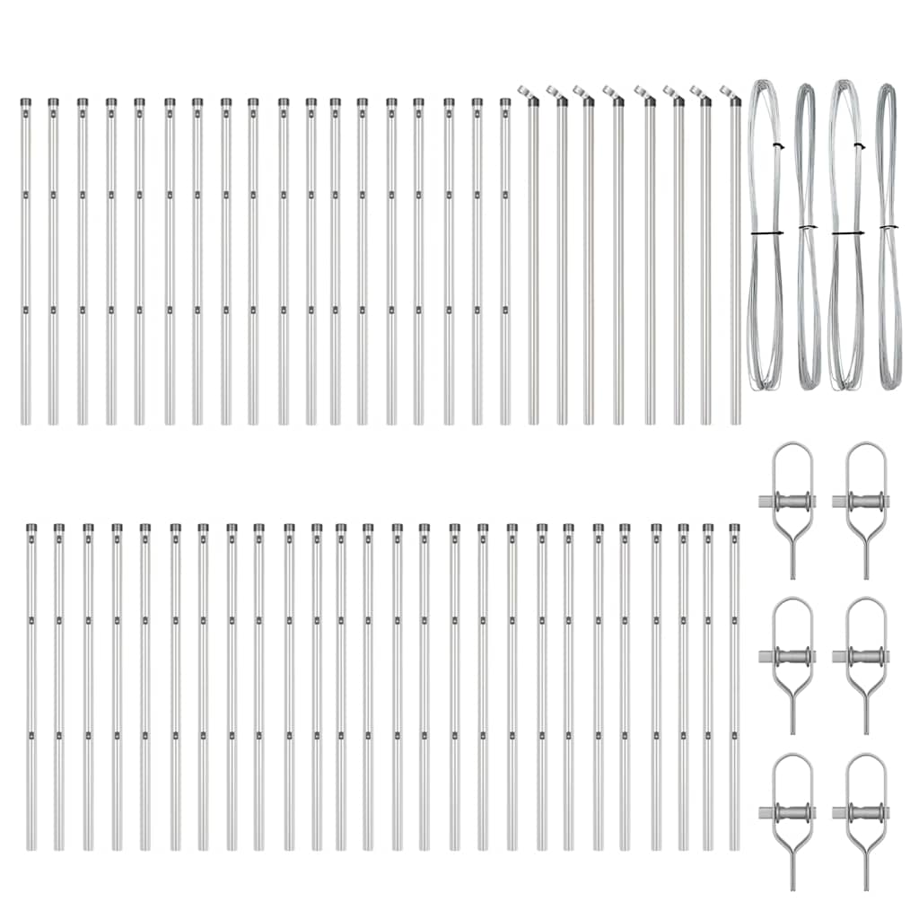 Στύλος Περιφράξεων 52 pcs Γκρι 3,2 x 3,2 x 100 εκ