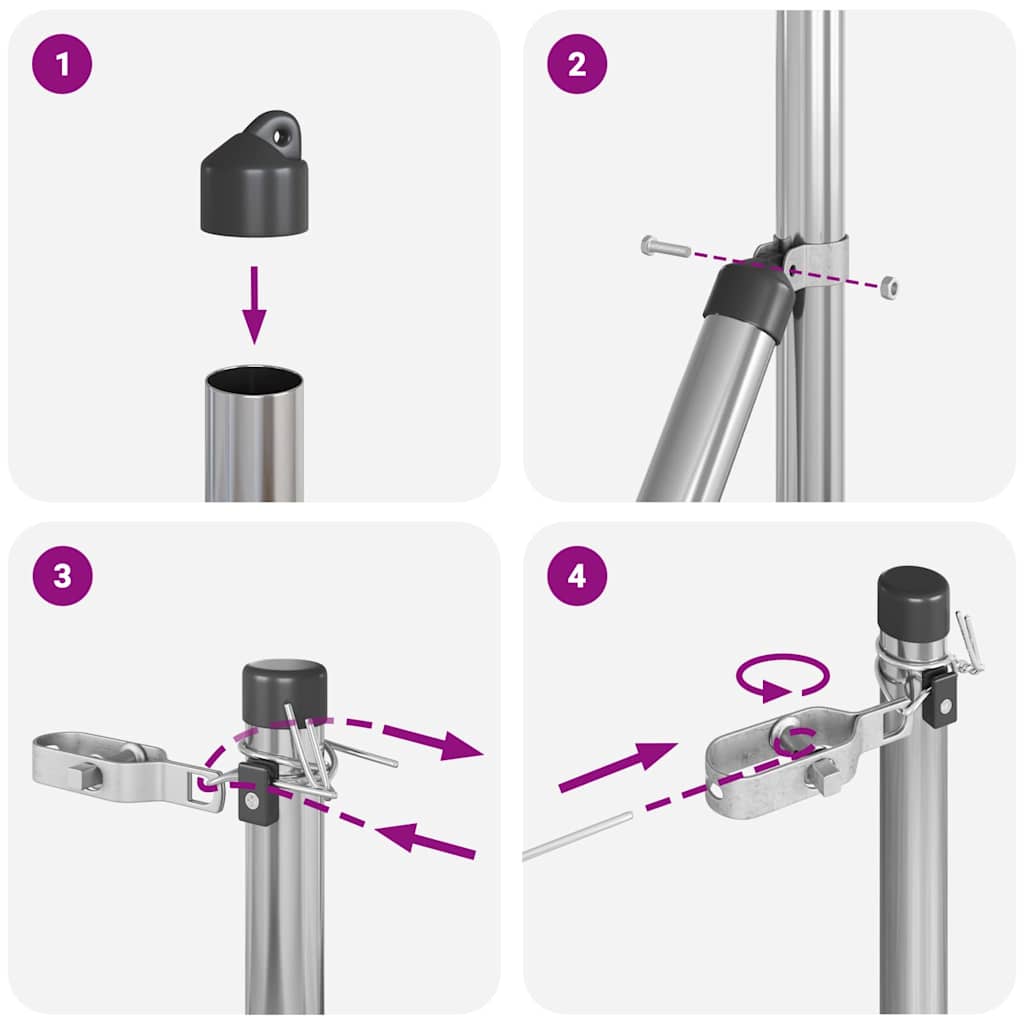 Στύλος Περιφράξεων 26 pcs Γκρι 3,2 x 3,2 x 170 εκ - Pakobazaar