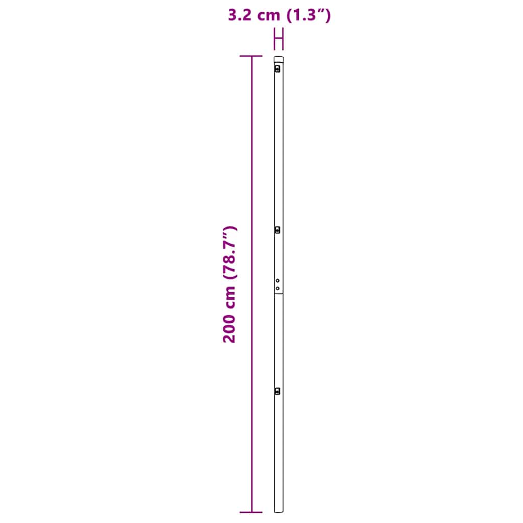 Στύλος Περιφράξεων 52 pcs Γκρι 3,2 x 3,2 x 200 εκ