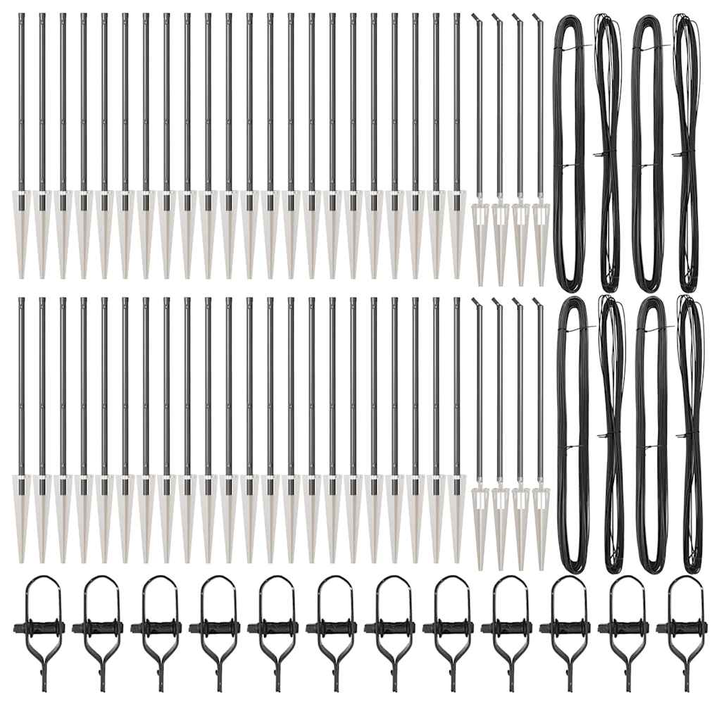 Στύλος Περιφράξεων 52 pcs Γκρι 3,2 x 3,2 x 145 εκ