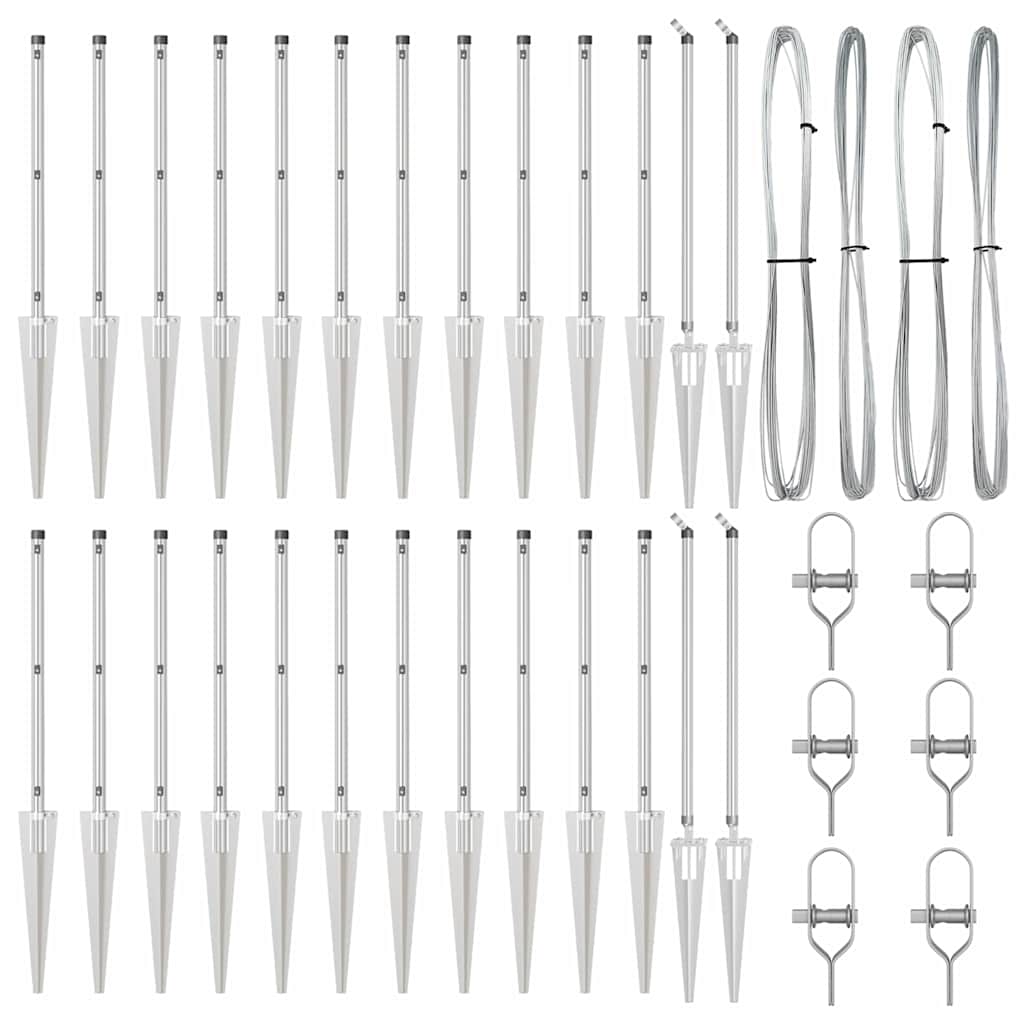 Στύλος Περιφράξεων 26 pcs Γκρι 3,2 x 3,2 x 105 εκ