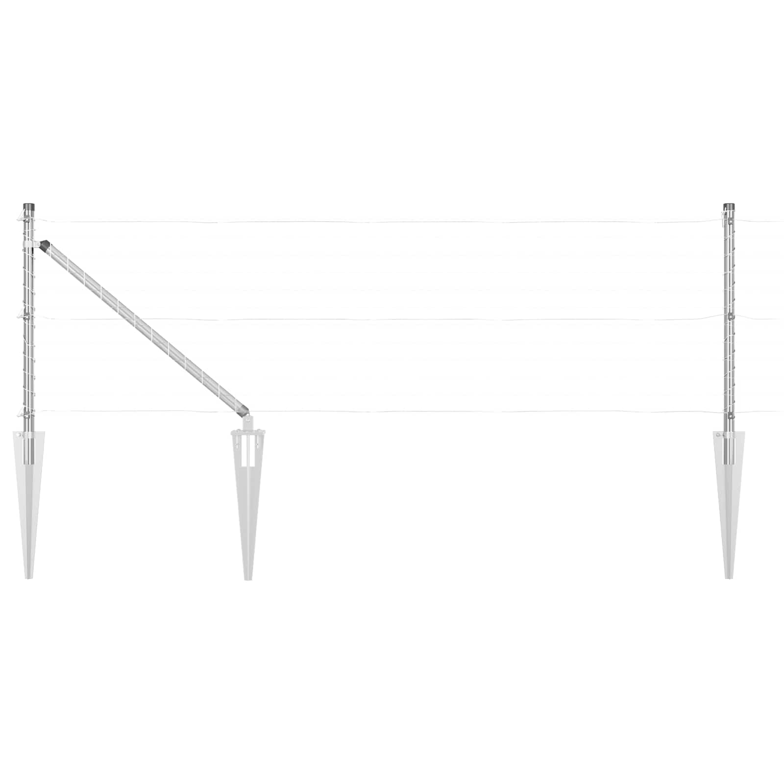 Στύλος Περιφράξεων 52 pcs Γκρι 3,2 x 3,2 x 145 εκ