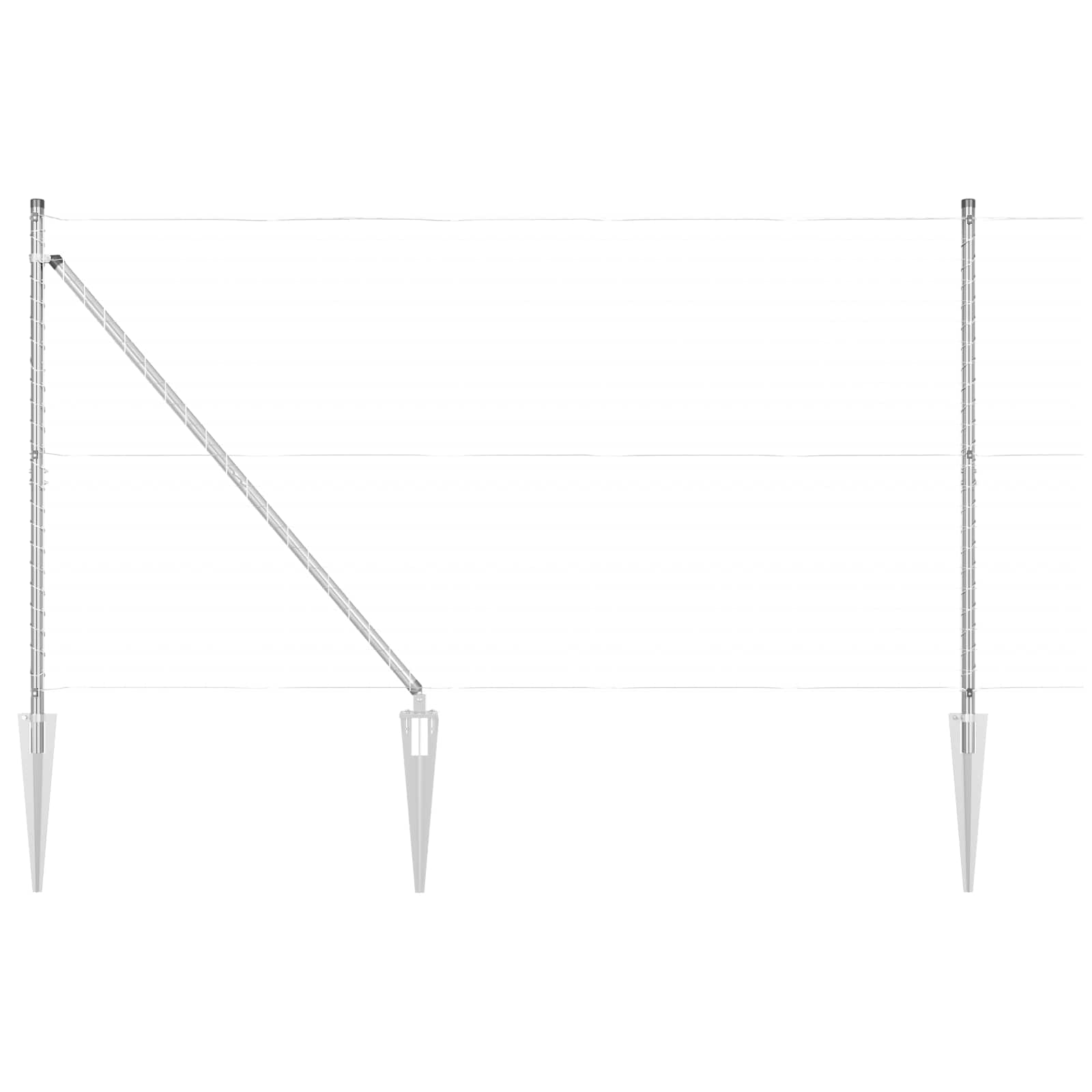 Στύλος Περιφράξεων 52 pcs Γκρι 3,2 x 3,2 x 205 εκ