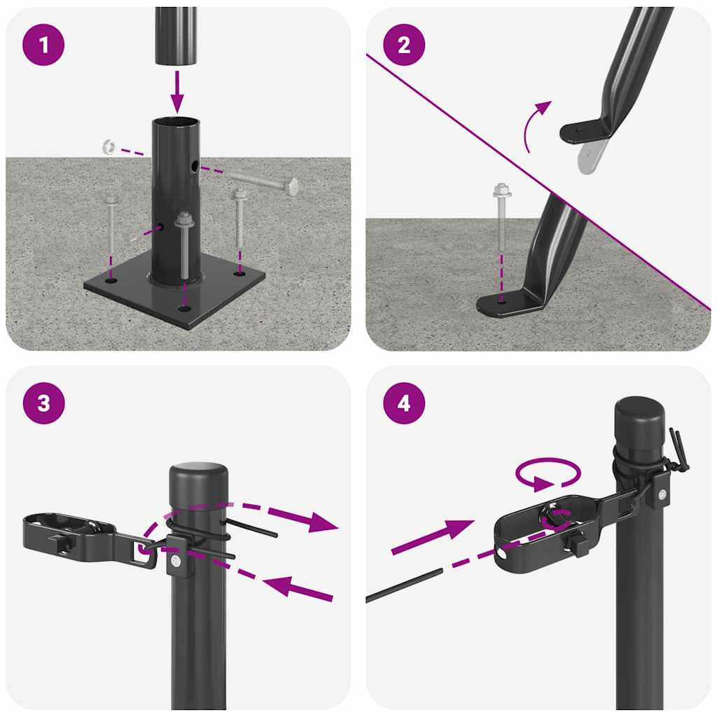 Στύλος Περιφράξεων 26 pcs Γκρι Μέγεθος: 3,2 x 3,2 x 110 εκ.