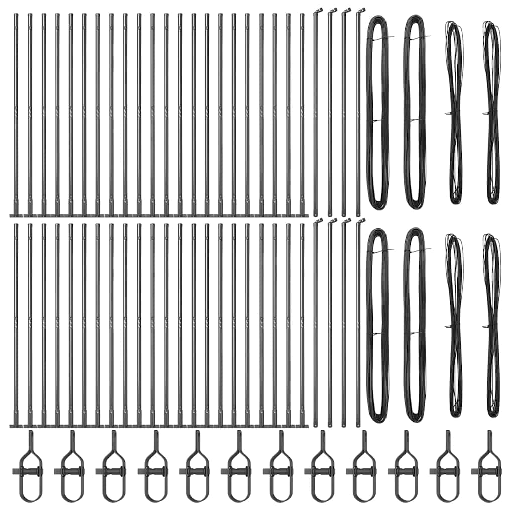 Στύλος Περιφράξεων 52 pcs Γκρι Μέγεθος: 3,2 x 3,2 x 50 εκ.