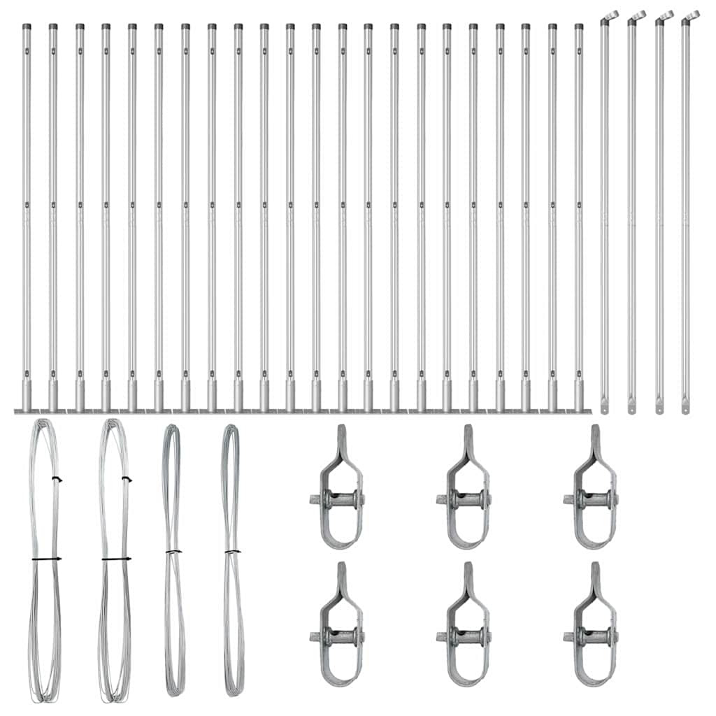 Στύλος Περιφράξεων 26 pcs Γκρι 3,2 x 3,2 x 150 εκ