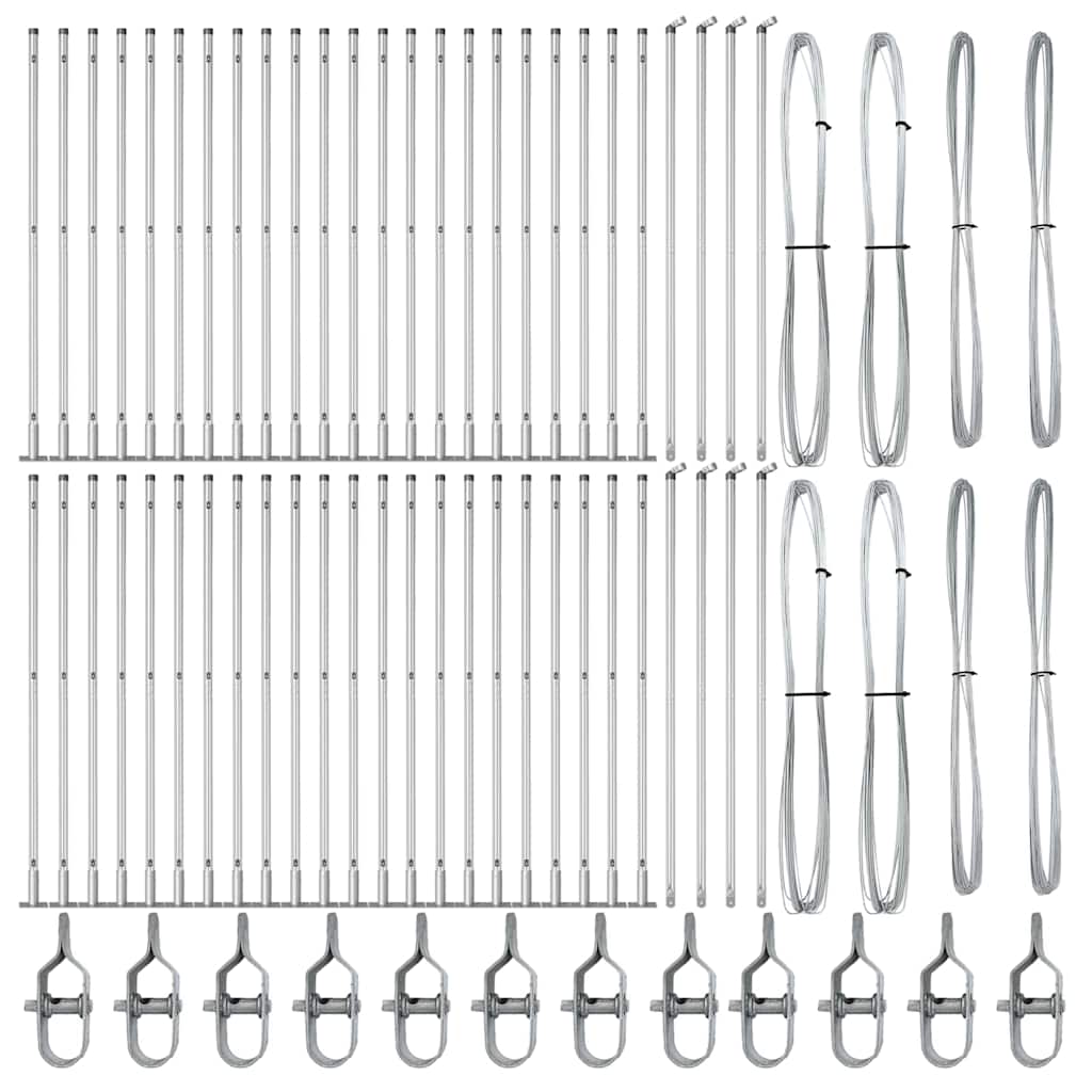 Στύλος Περιφράξεων 52 pcs Γκρι 3,2 x 3,2 x 150 εκ
