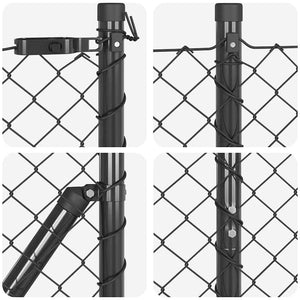 Φράκτης από αλυσίδα για σταθερή βάση 10 x 1,6 m Γκρι Δίχτυ